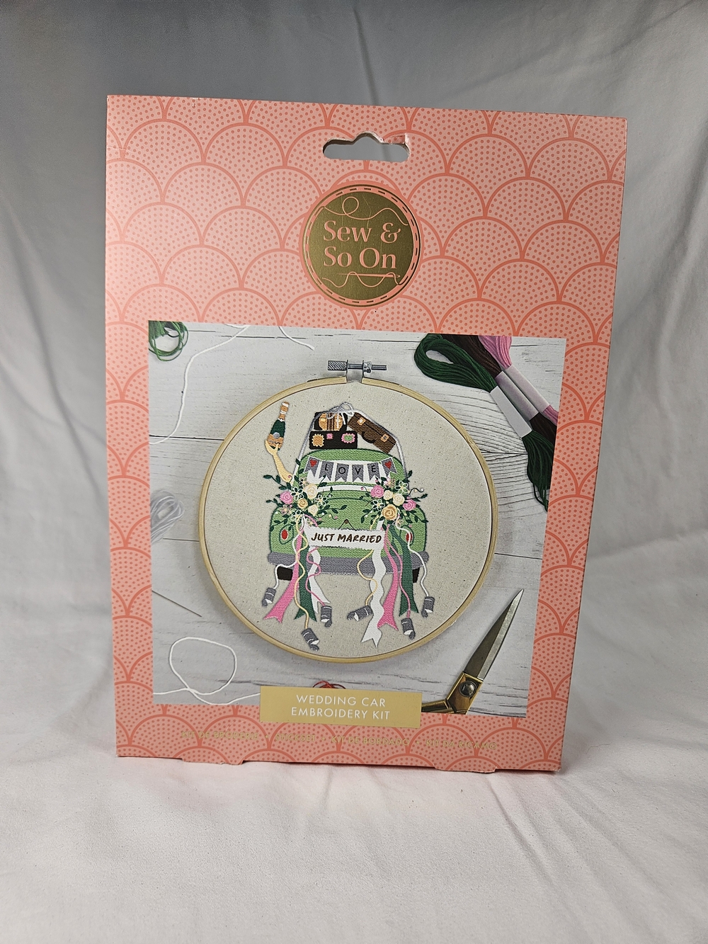 Sew & So On Wedding Car "Just Married" Embroidery Kit, Contains Everything, BNIB